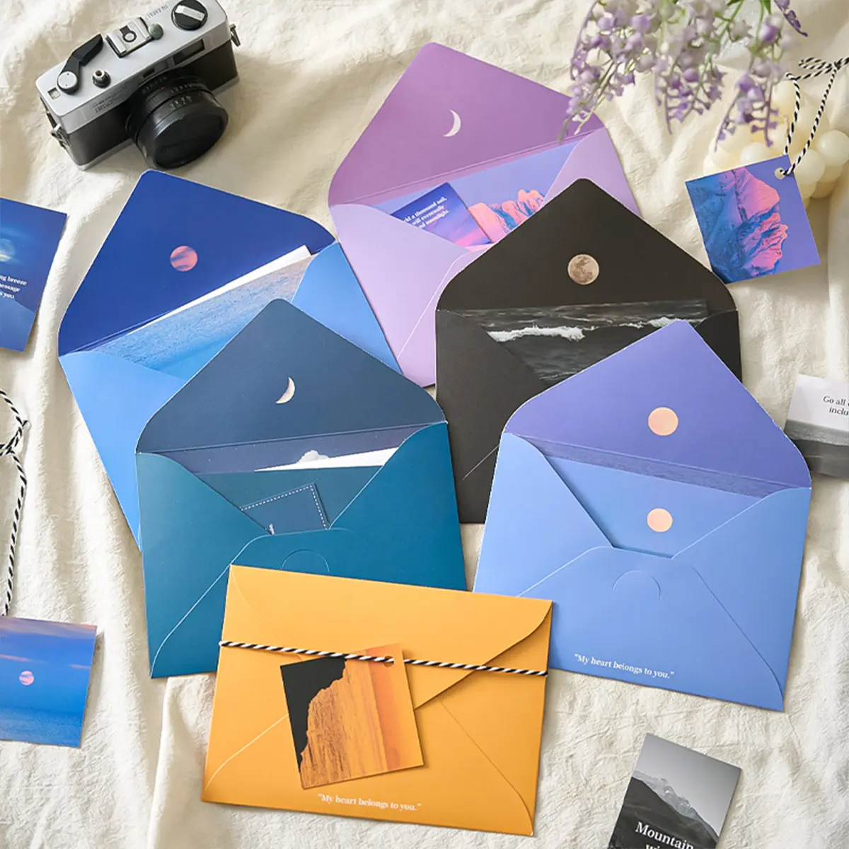 Creative Landscape Envelope Set, Student Gift Stationery, Unique Design Writing Paper & Envelopes, Ideal for School Supplies, Stationery Office Supplies, Classroom Supplies