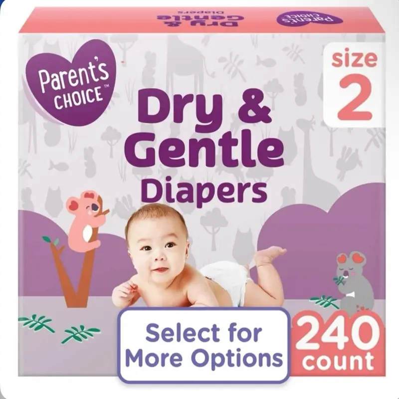 Baby Diapers (Size 2) 240 Count - Dry & Gentle with Leak Protection