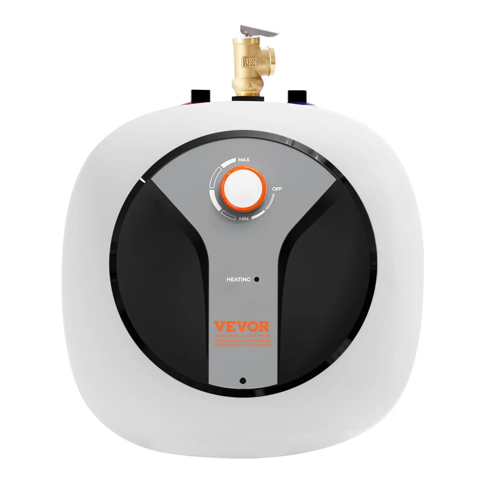 VEVOR 4gal Indoor Electric Mini-Tank Water Heater, 1440W 12A ABS Storage Boiler with LED Lights, 14.8x15.7x12.5in Shelf-Wall Mounted, 21.34lbs, Safety Temp-Pressure Valve for Kitchen, 12 A