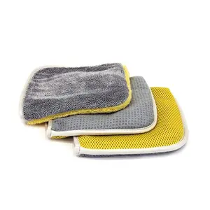 [Multi Flip] Four Weave Microfiber Towels - Mesh | Twist | Plush | Waffle (8 in. x 8 in., 500/400/360/300 gsm) 3 pack
