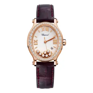 Chopard Happy Sport Oval 33×30mm 275350-5001 Quartz Mother of Pearl Dial 18K Rose Gold Diamond Women's Watch WHT032454