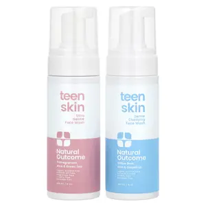 Natural Outcome Teen Skin, Face Wash Duo, Clarifying Face Wash, 1 Set, 5 oz (150 ml) Each