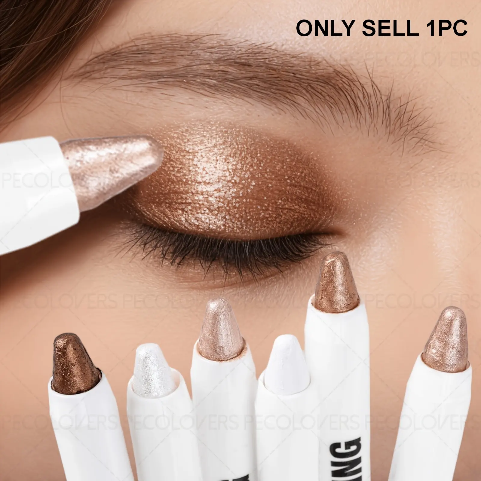 1PC Pearlescent Matte Eyeshadow Stick - Waterproof, Long-wearing Formula, Glides on Easily, Brown and Multi-color Shades, Creamy Texture, Perfect for Everyday Makeup and Party Looks, Cosmetic, Eye Makeup Products