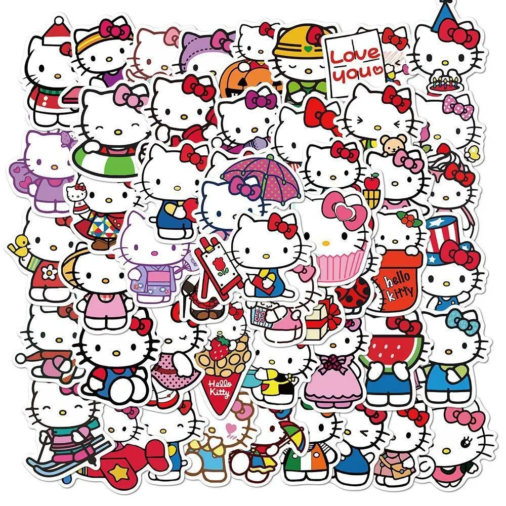 Sanrio Hello Kitty Stickers 60Pcs, Multiple Poses Designs for Crafting