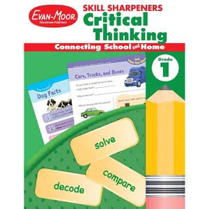 Evan-Moor Skill Sharpeners Critical Thinking, Grade 1 Workbook, Problem Solving Skills, Fun Activities, Higher-Order, Open-Ended Questions and Challenges, Science, Math, Social Studies, Language Arts Paperback – Student Edition, January 1, 2017