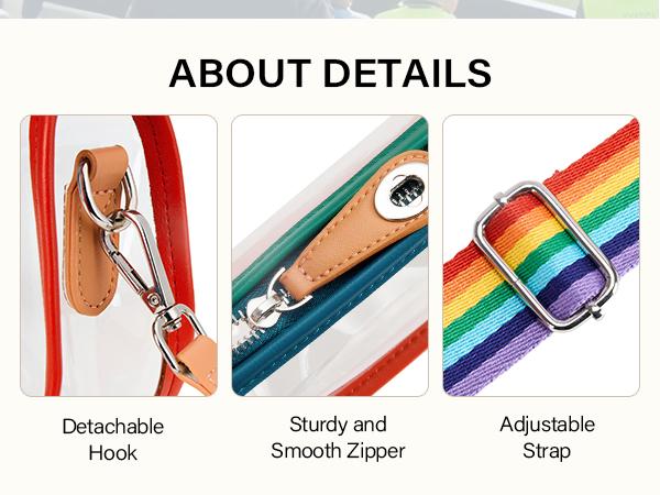 CLUCI TikTokShopSpringGlowUp Clear Bags for Women,Small Clear Purse,Clear Crossbody Bag,Clear Shoulder Bag for Concerts Sports Events Festivals