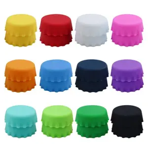 24pcs Silicone Bottle Caps Reusable Drink Covers Reusable Drink Protector Beer Lids for Home Brewing Soft Drinks Wine Bottles Soda Kitchen Tools Random Colors Beverage Protector