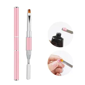 Dual-Ended Nail Art Brush, Precision Detail Brush for Gel Builder and Polygel, Essential Beauty Salon Tool, Accurate Manicure Brush, Nail Care