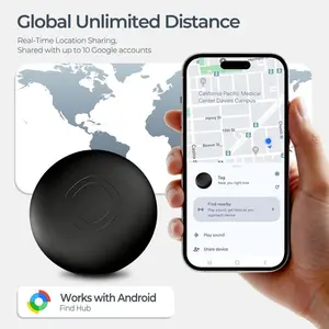 [Android ]Compact Mini GPS Tracker, Compatible with Android Devices, for Cars, Pets & Personal Items, IP67 Weather Resistant Shell, Anti‑Lost Monitoring Device, Durable Long Lasting Battery Performance, No Monthly Fees for Basic Functions