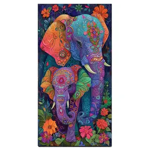 Colorful Mandala Elephant Diamond Painting Kits for Adults, Large Size DIY Diamond Art Kits for Beginner, Full Drill Diamond Art Paint with 5D Round Diamonds,Gem Painting Kit for Home Wall Decor