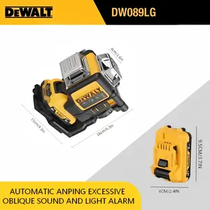 DEWALT 12V MAX DW089LG Laser Level for Construction, Tile, Ceiling & Framing | Professional 3 Beam Cross Line Laser Tool | Self-Leveling ±4°, Bright Green Laser, Heavy-Duty Design