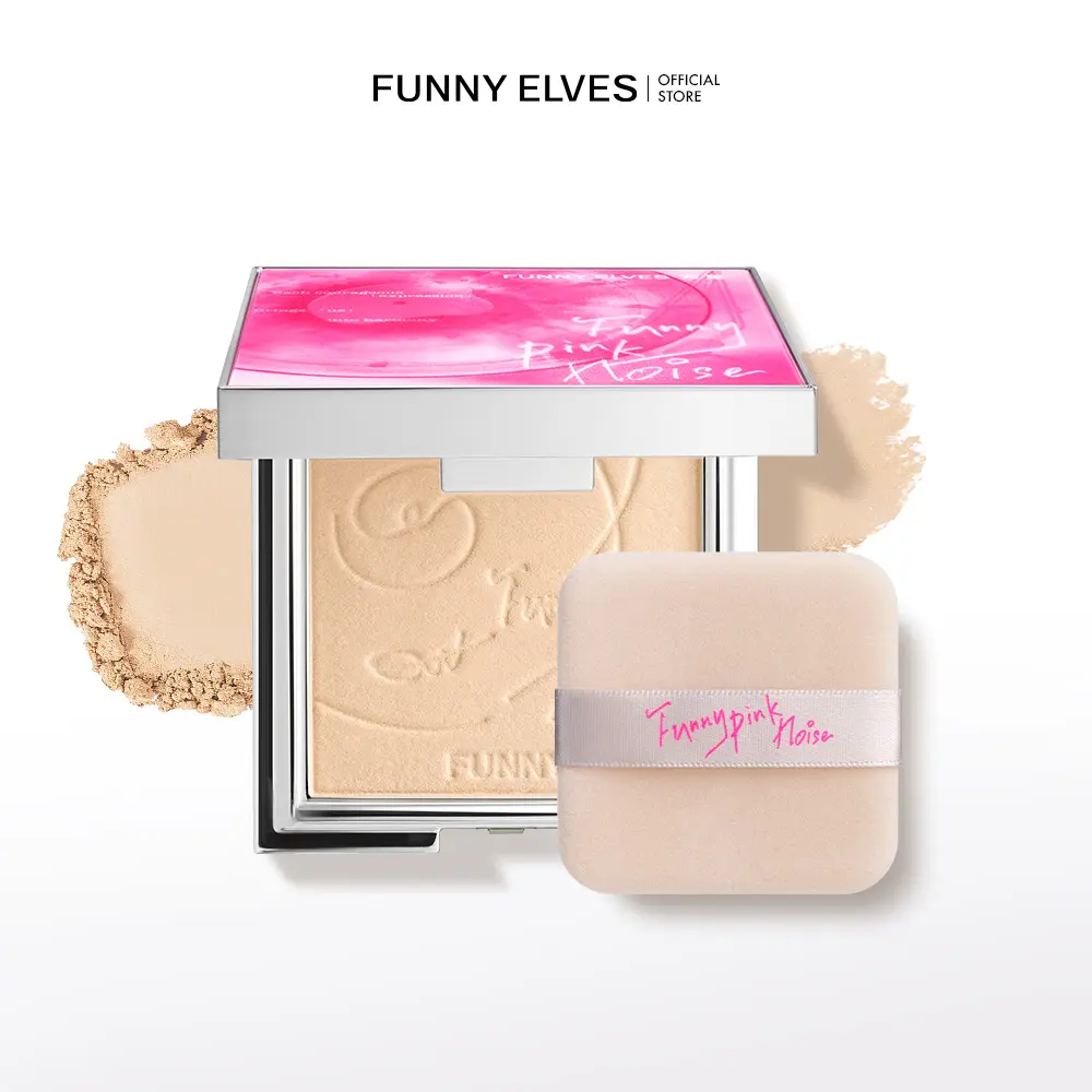 Funny Elves Soft Matte Solid Compact Cake Beauty Powder - 7g Limited Edition Oil-Absorbent Fine-Grain Cosmetic Powder for Dry & All Skin Types, Beauty Powder Cake