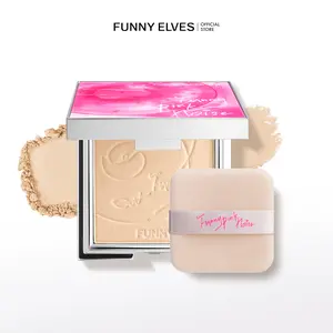 Funny Elves Soft Matte Compact Pressed Powder - 7g Oil-Absorbing Fine Grain Powder for Dry Skin