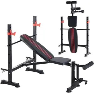 Adjustable Weight Bench Set 650 lbs Capacity, Heavy Duty Foldable Bench Press with Leg Extension Curl for Home Gym Garage, Strength Training Workout Set