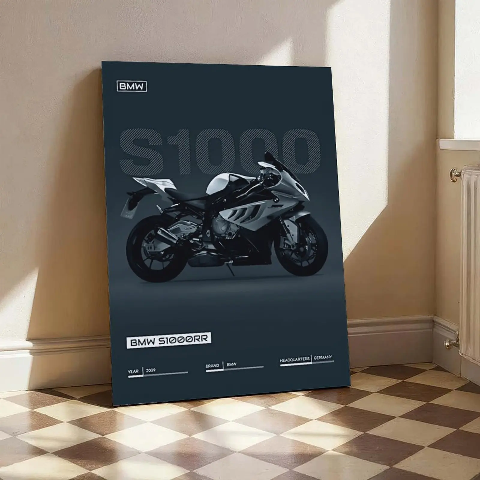 Frame-Style Classic Minimalist Artistic Wall Print - Above Bed Wall Decor, Home Supplies Poster, Ideal Gift for Motorcycle Culture Enthusiasts