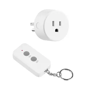 L-PSP004  Remote Control Outlet Plug, Wireless Remote On Off Switch for Outlet, Remote Light Switch for Lamp, Light, Programmable, 100ft RF Range, 15A/1875W, Battery Included, FCC Listed W11RC1106