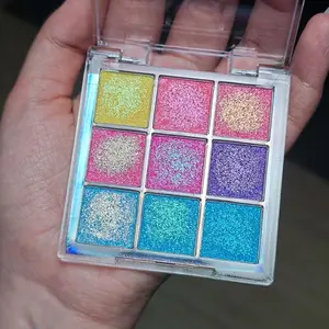 K'apeine Fashion 9 Color Chameleon Glitter Eyeshadow Highly Pigmented Palette, Hot Shimmer Pearl Pigment, Essential Party/stage Makeup Set for Girls