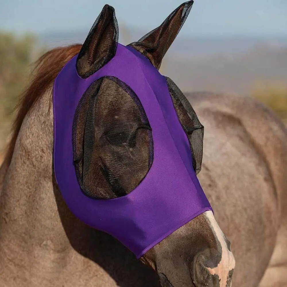 Breathable Mesh Horse Fly Mask, Insect-Proof Anti-Fly Adjustable Durable Horse Mask, Horse Accessories Equine Supplies for Outdoor Riding Ventilation Insect Protection, Equestrian Horse Gear, Horse Equipment