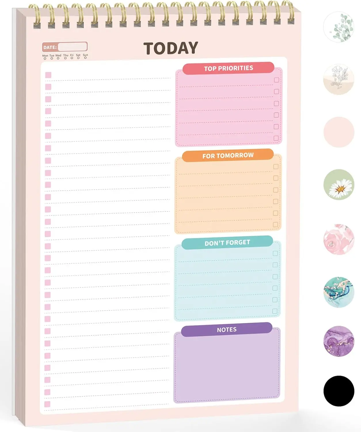 To Do List Notepad (6.5 x9.8), To Do List Notebook for Work, Undated Daily Planner Organizer for Tasks Checklist & Goal Planning, To Do List Perfect for Office, School, Cute