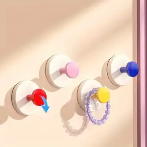 Suction Cup Hooks — Pack of 4 Random Colors Suitable for Decorating Rooms And Providing Hooks for Hanging Towels in Bathrooms.