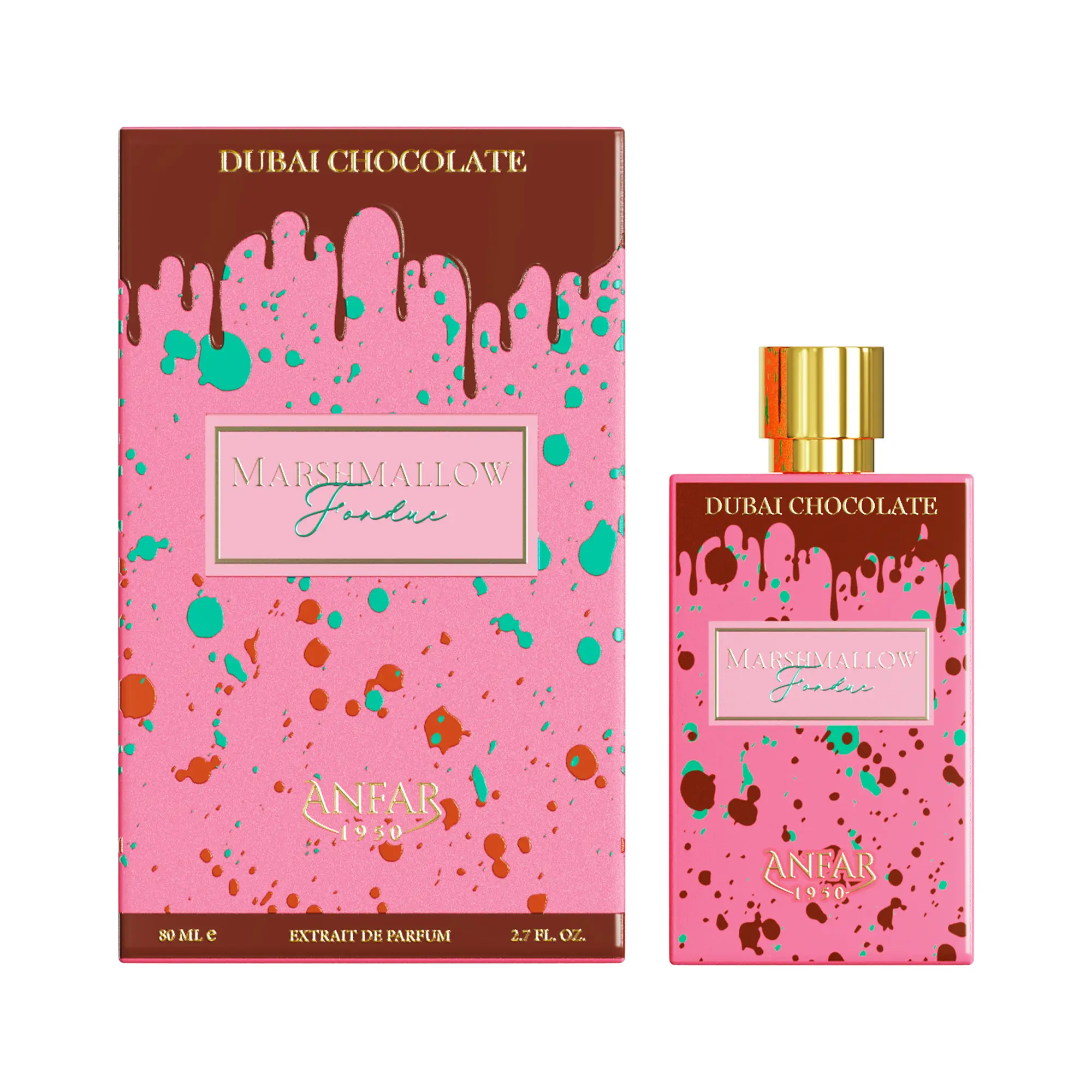 Anfar Dubai Chocolate - Marshmallow Fordue - Fruity Gourmand - Opens with Strawberry, Raspberry, White Chocolate, and Marshmallow - 2.7 oz