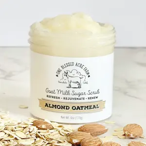 One Blessed Acre Farm Goat Milk Sugar Scrub Scented Refresh Rejuvenate Renew 6oz Body Scrubs & Peels with Sugar