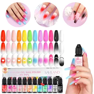 SAVILAND Airbrush Gel Nail Polish: Create Gradient Blush High Color Saturation Patterns Perfect Home Salon Cuticle Care Festival Gift summervibes
