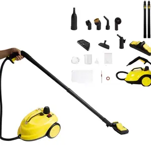Steam Cleaner 2L Heavy Duty | 18 Accessories for Floors, Grout, Upholstery, Cars, Kitchen - Ideal for Home and Outdoor Use