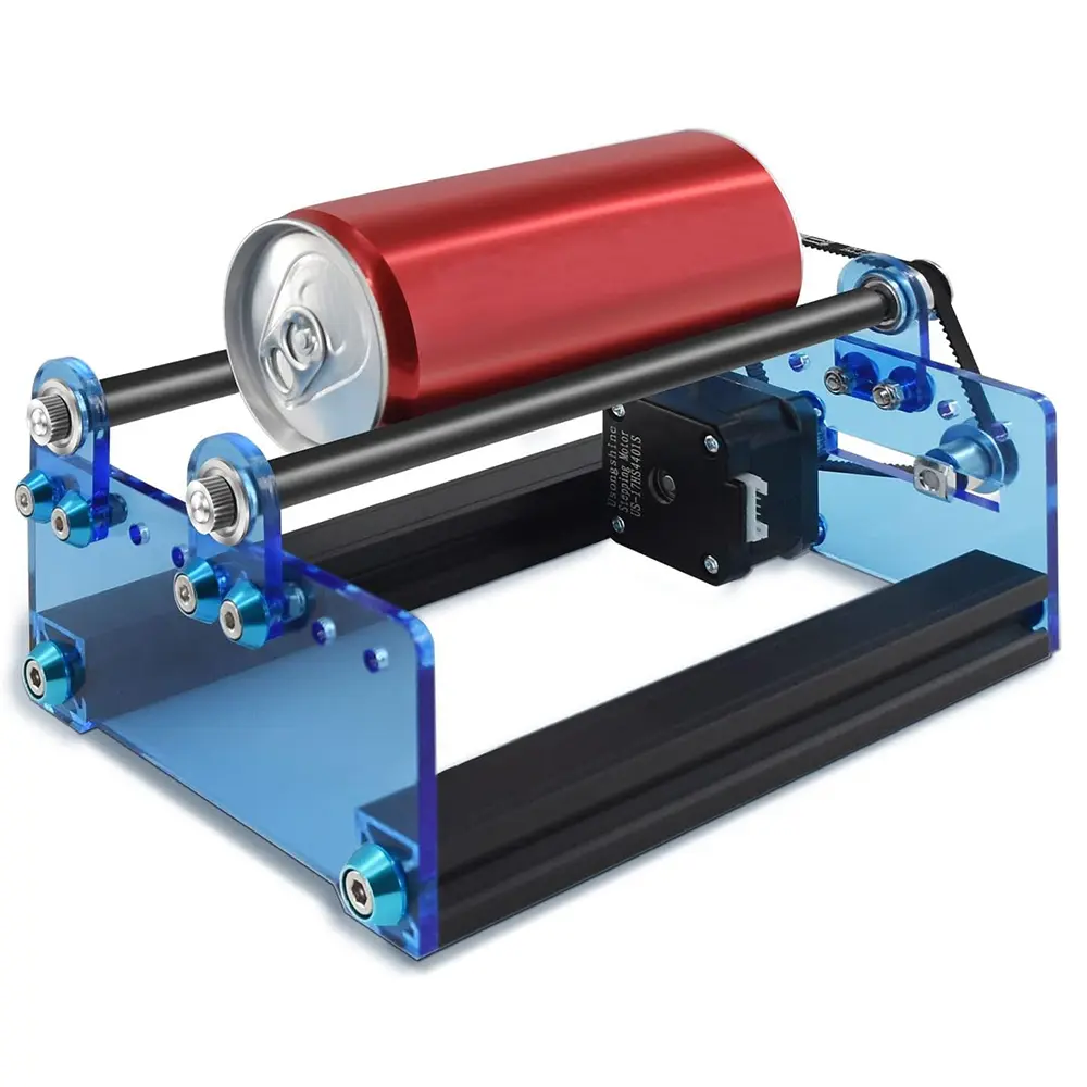 Rotary Roller, Engraver Y-axis Rotary Roller Engraving Module for Engraving Cylindrical Objects Cans，Adjustable to 5 roller positions, Rotary roller is compatible with Lightburn and LaserGRBL, Compatible with Most Engraving Machines