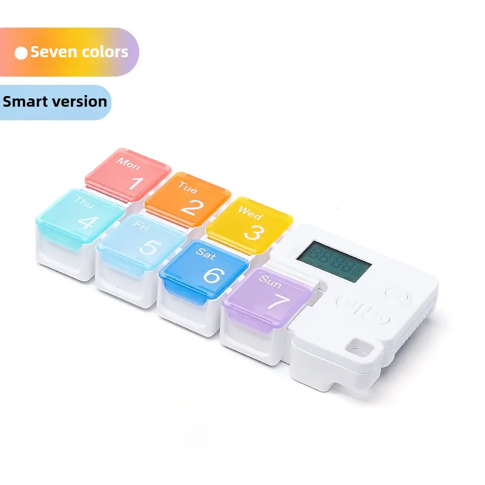 PILIBOX Smart Electronic Pill Organizer - Portable Multi-Compartment Pill Box with Timer & Daily Reminder, Colorful Detachable Design for Pills, Vitamins, Medicine, supplements Storage