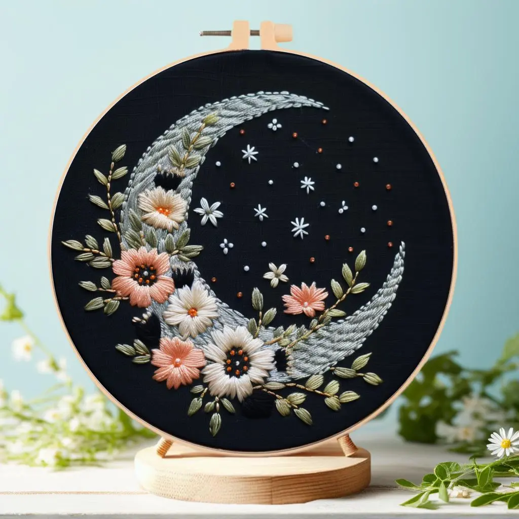 Bee & Flower Pattern Hand Embroidery Kit, 1 Set DIY Embroidery Kit with English Teaching Paper, Cross Stitch Kit for Beginners, DIY Embroidery Supplies, Handicraft, Crafts, Handcraft, Embroidery Design