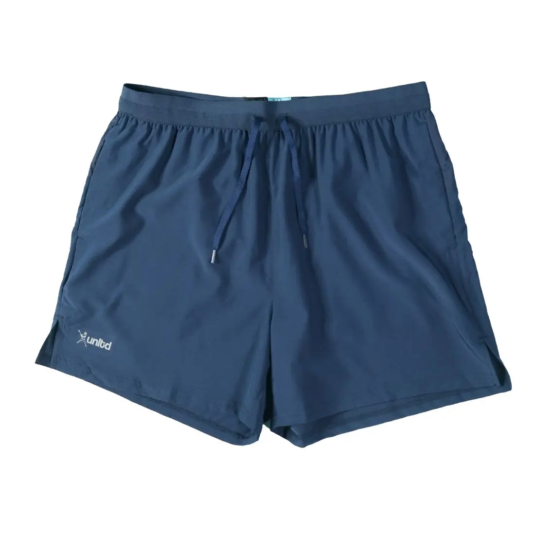 Men's Navy Athletic Shorts, Modern Fit with 5" Inseam and V-Notch Side Panels, 92% Super Lightweight Polyester for Lacrosse, Male