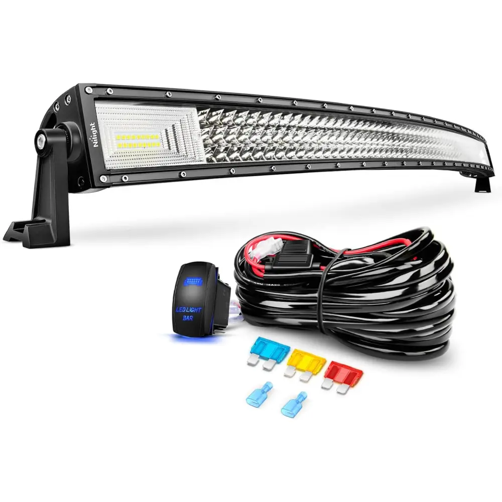 Nilight 52Inch 783W Curved Triple Row Flood Spot Combo Beam Led Bar 78000LM Driving Lights with 12AWG Heavy Duty 12V 5Pin Rocker Switch Wiring Harness Kit-1 Lead,waterproof light pod Automotive  dealsforyoudays, Led Lights Car, Auxiliary Lights