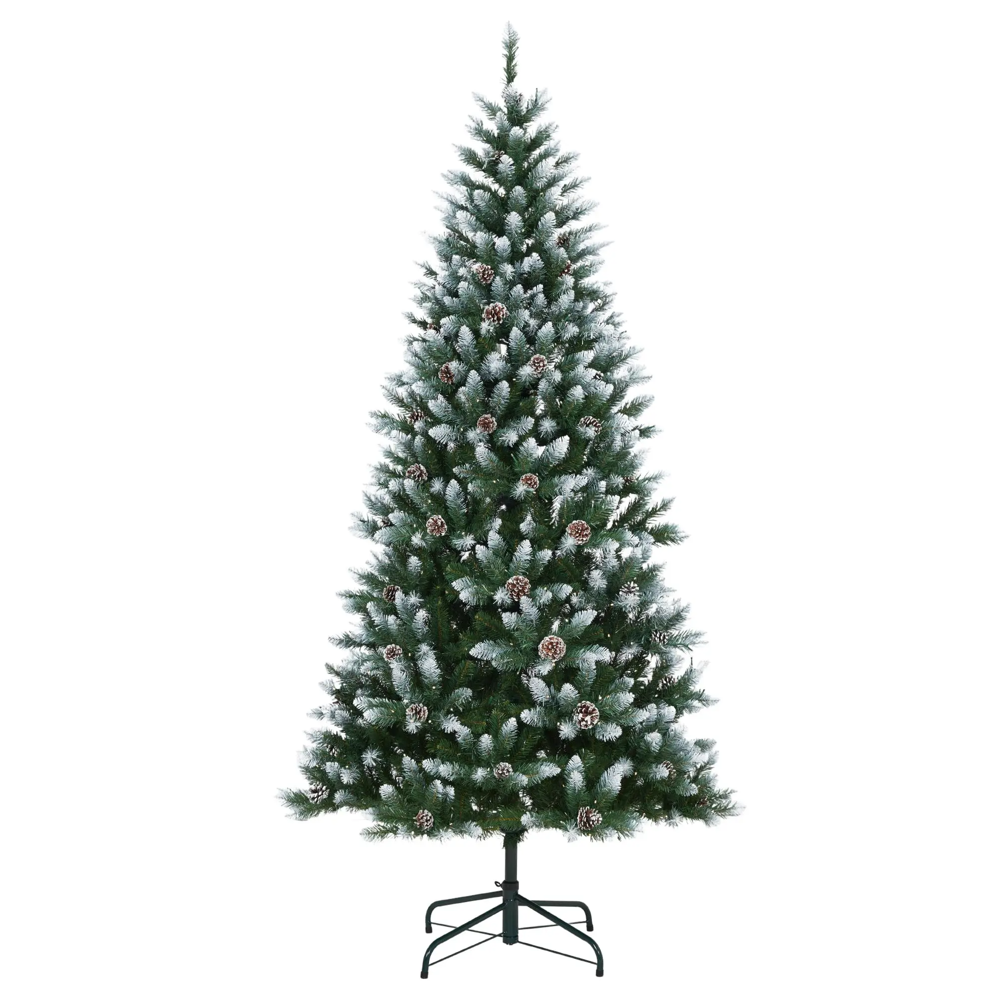 Gaomon 9FT Fluffy Durable Modern Synthetic PVC Pre-Lit Christmas Tree - Indoor Room Warm Holiday Decoration, 200 LED Lights, 500 Realistic Branch Tips, Easy-Assembly Metal Stand, Ornaments Compatible, Storage Bags Included