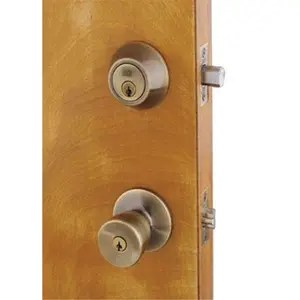 212 MAIN LA2141 Home Plus Entry Knob - Antique Brass, Deadbolt, Clamshell Type, KW1 Keyway for Motorcycle Locks & Security Accessories
