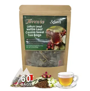 Solumis Anti-Inflammatea Herbal Tea Bags - lotus leaf cassia seed nettle caffeine-free soothing drink - 100% natural ingredients - eco-friendly tea bag-60 bags - handcrafted quality - vegetarian friendly - additive-free beverage
