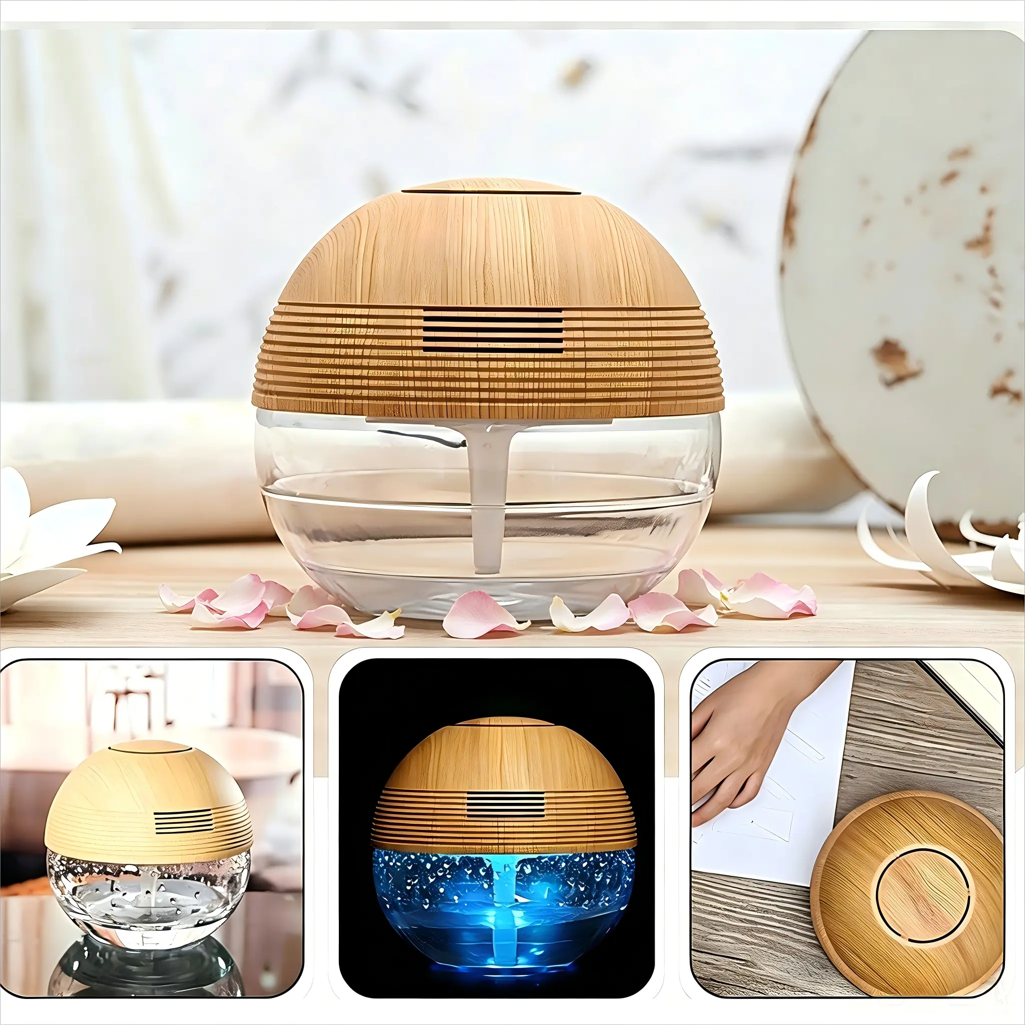 Small 3-in-1 Multi-Use Portable Micro Mist Humidifier - 700-1000ml Liquid Mist System, Air Purifier, Fragrance Diffuser, Suitable for Office, Room Use (No Essential Oil Included), Multi-Use Portable Humidifier