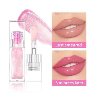 Color Changing Lip Gloss Pearlescent Glassy Lip Oil Natural Moisturizing  Reduce Lip Lines Jelly Plump Lips Care Lipstick Makeup Moisture Moisturizer Hydrating Cosmetic Translucent Glossy Hydrate Lip Care