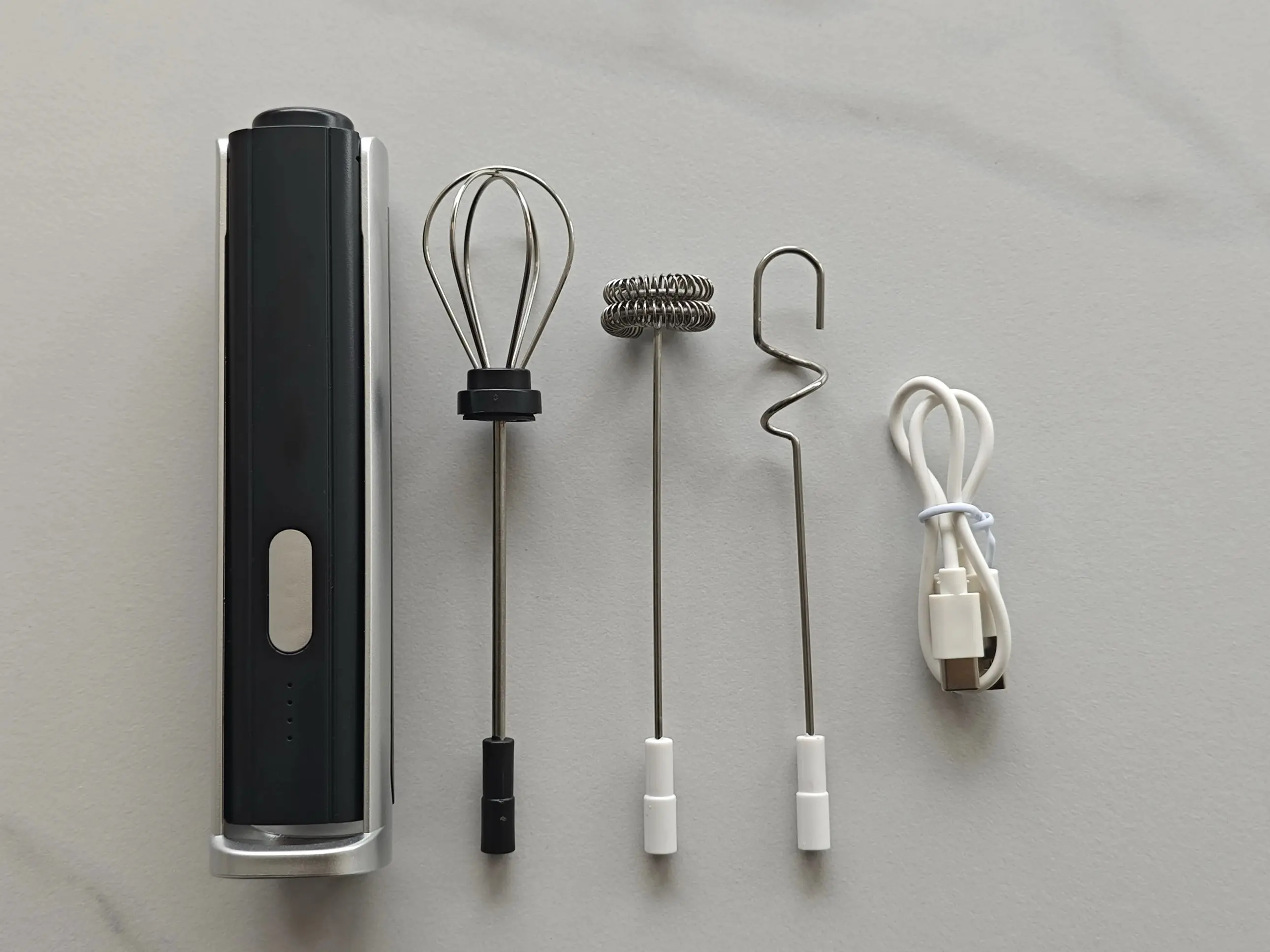 Milk  Frother ,  Rechargeable, 3 speeds , 3-in-1, USB C Charging , Built in Stand , Perfect  For Coffee , Protein Shakes , eggs and etc .