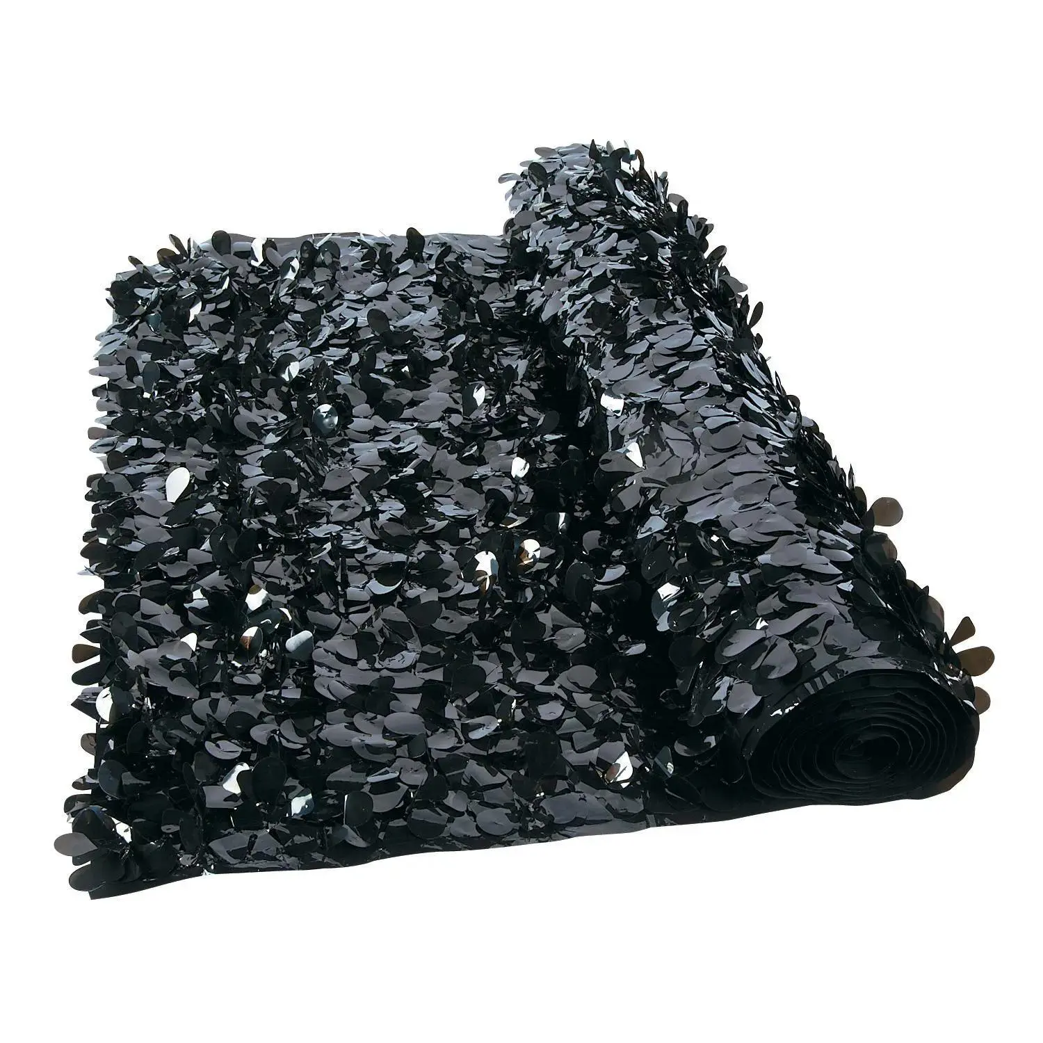 3 Ft. x 15 Ft. Black Vinyl Floral Sheeting Backdrop Decoration