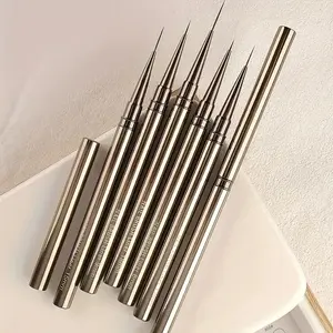 5-Piece Professional Nail Art Brush Set for Precise Detail Lines, Perfect for Floral Designs, Flower Nails and Gel Nails, Essential Manicure Nail Care Tools, Nail Art Supplies