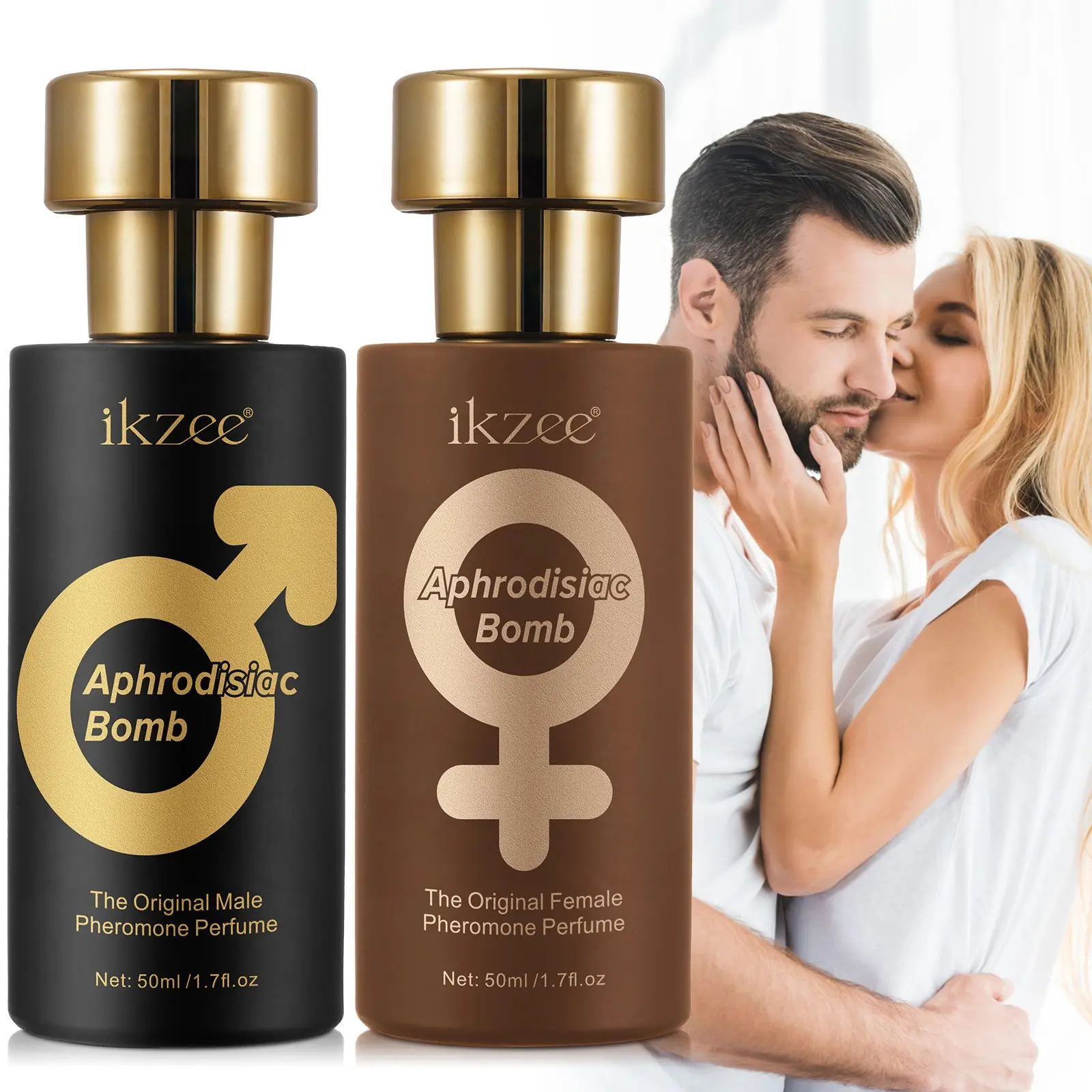 Ikzee Pheromone Perfume Set for Men and Women, Couple Perfume Combo, 50ML Combo, Long-Lasting Scent, Elegant Scent, Ideal for Daily Use, Office, Dates, Confidence Boosting Gift Box, Elegant Alluring Fragrance, Fragrance Pack