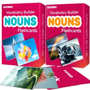 QUOKKA 104 Noun Flash Cards Set - Vocabulary Flashcards, Speech Therapy Tool, Interactive Educational Toy for Ages 5-8
