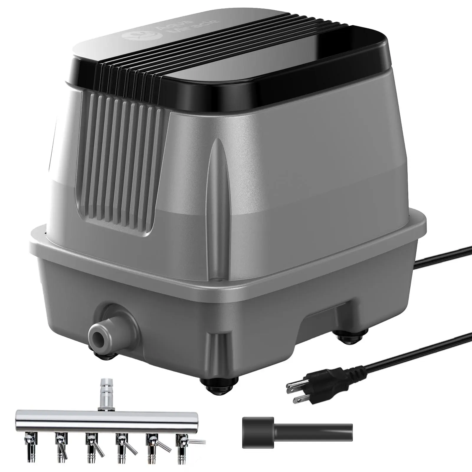 AquaMiracle Linear Air Pump ZP-40/ZP-60/ZP-100 for Pond Aeration, 635/950/1600GPH Septic Air Pump Pond Aerators for Outdoor Ponds, Waste Treatment, Aquarium, Fish Farm, Seafood Restaurant