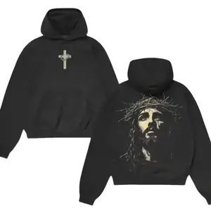 Jesus Crown of Thorns Hoodie God Apparel Hoodie, Easter Sweatshirt Jesus Easter Streetwear, Christian Apparel Pattern Shirt XGCW5