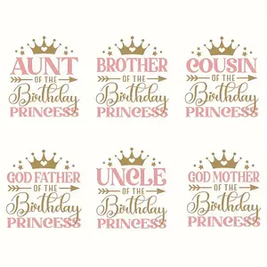 6 Piece DIY Iron-On Transfer Stickers, Perfect for T-Shirts & Jackets, Family Birthday Design, Ideal Small Gift Option Crafts Diy Craft Decor XR-C0075