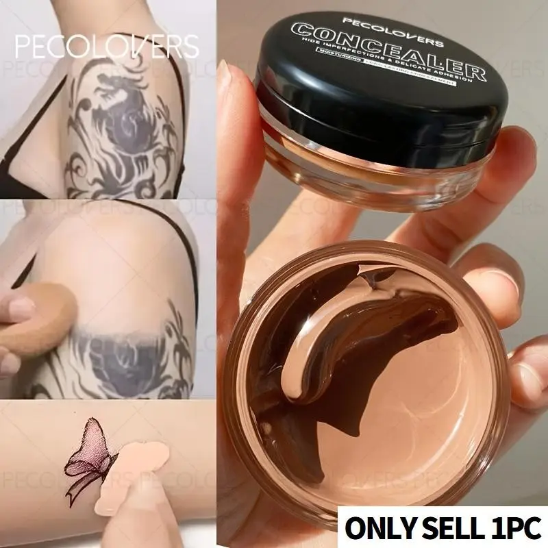 1pc Waterproof Full Coverage Concealer, Makeup Cosmetic Concealer, Longwearing Waterproof Makeup, Skin Tone Corrector, Long-Lasting Matte Finish, Compact for On, Coverage for Dark Circles & Redness and Hiding Freckles and Tattoo, Conceals Blemishes