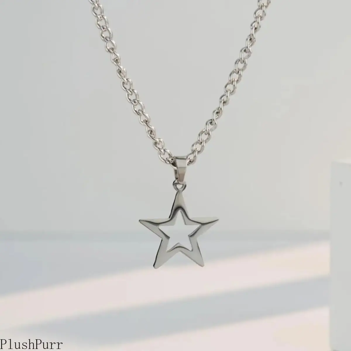 Titanium Star Necklace for Y2K Style, Durable and Lightweight with Unique Star Pendant for Trendy Fashion Looks Minimalist Chain, Chain & Link tiktokshopbacktoschool