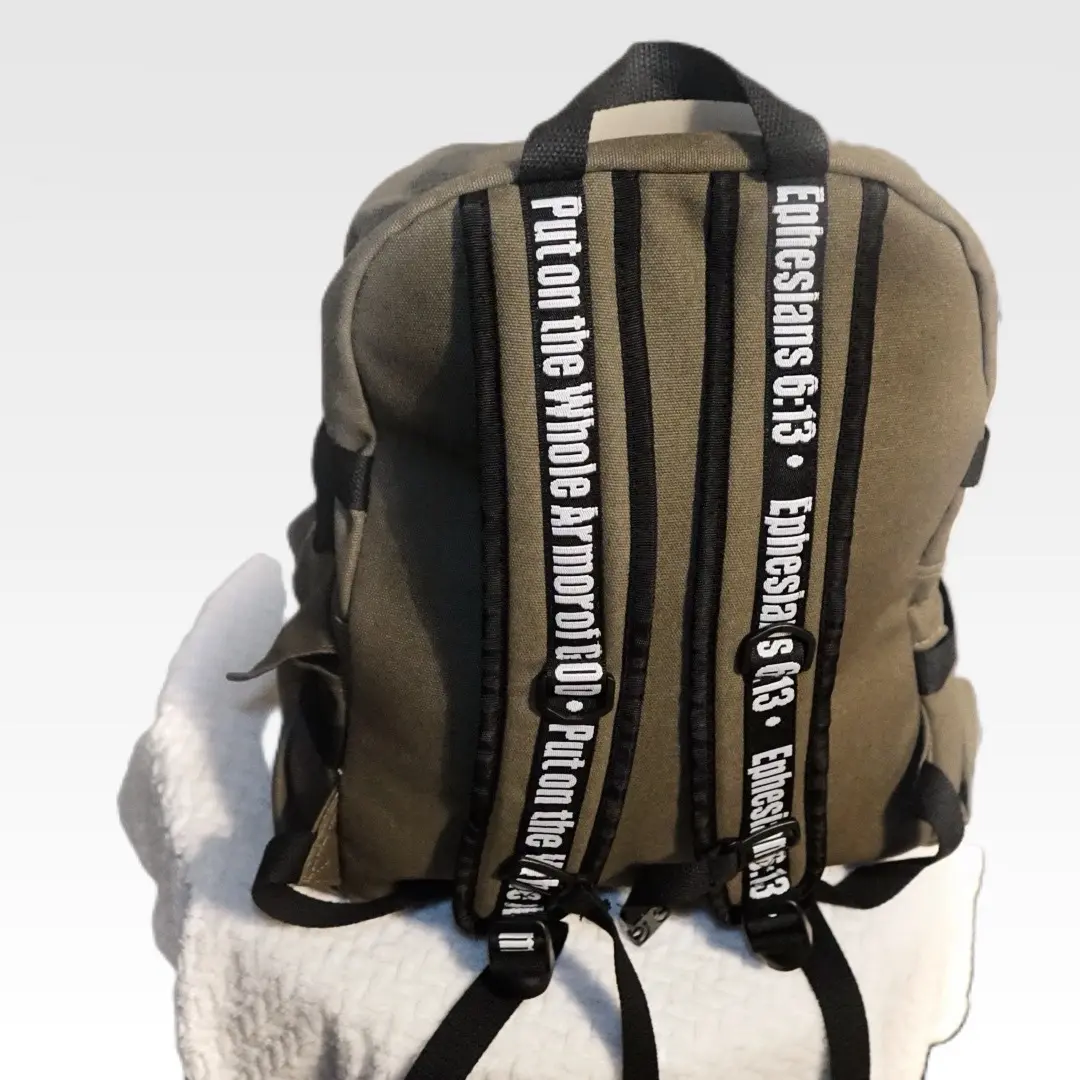 Armor of God backpack Ephesians 6:13-Green or Black