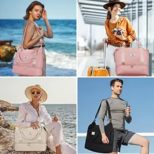 Weekender Bag Travel DuffelBag with Shoe Compartment and ToiletryBag for Women, Carry on Overnight Bag